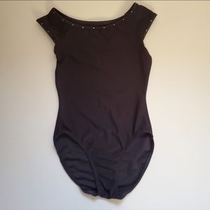 Black with rhinestones dance leotard | Ballet costume